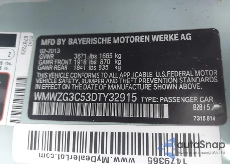 2013 Mini Clubman Cooper S из США, поврежденный, VIN WMWZG3C53DTY32915